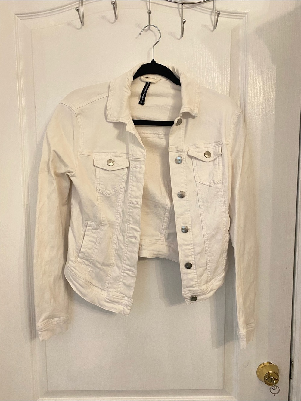 Walter Baker White Cropped Denim Jacket